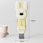 Brosse 3 en 1 pour tasse, lapin, multifonction, fente, bouteille, tasse isotherme, anneau en caoutchouc rainuré, brosse de nettoyage
