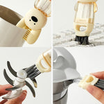 Brosse 3 en 1 pour tasse, lapin, multifonction, fente, bouteille, tasse isotherme, anneau en caoutchouc rainuré, brosse de nettoyage