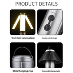 Lanterne de camping rétractable Lampe torche rechargeable Hauteur réglable de 25,2 à 51,8 cm