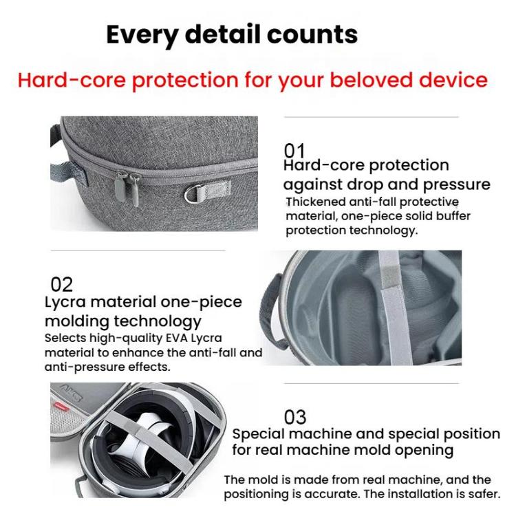 Pour sac de rangement de protection portable PlayStation VR2, sac à main gris foncé, bandoulière gris foncé