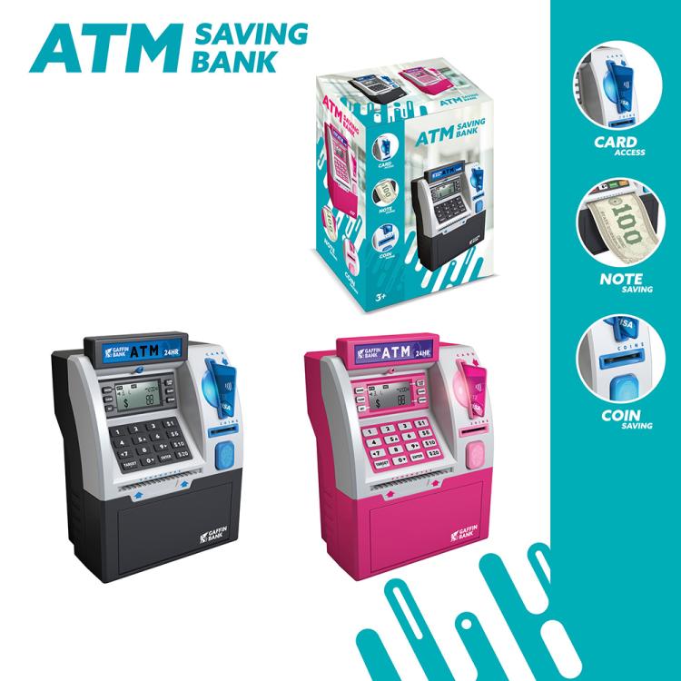 Distributeur automatique de billets simulé (DAB) Machine de mot de passe intelligente Carte de balayage Enfants Tirelire