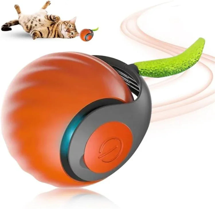 Balle Intelligente Automatique Interactif Jouets pour Chat Rechargeable USB Ajustement Deux Vitesses, Orange TUTU, Bleu TUTU