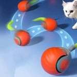 Balle Intelligente Automatique Interactif Jouets pour Chat Rechargeable USB Ajustement Deux Vitesses, Orange TUTU, Bleu TUTU