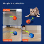 Balle Intelligente Automatique Interactif Jouets pour Chat Rechargeable USB Ajustement Deux Vitesses, Orange TUTU, Bleu TUTU