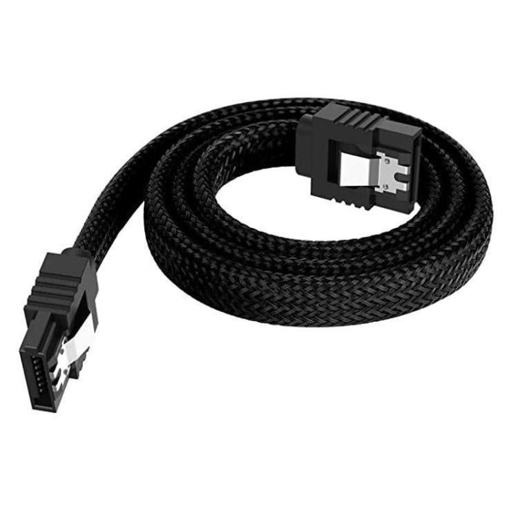 Câble SATA3.0 avec corps en câble tressé et blindage en feuille d'aluminium pour alimentation disque dur d'ordinateur, 0,5 m
