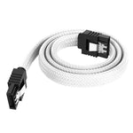 Câble SATA3.0 avec corps en câble tressé et blindage en feuille d'aluminium pour alimentation disque dur d'ordinateur, 0,5 m