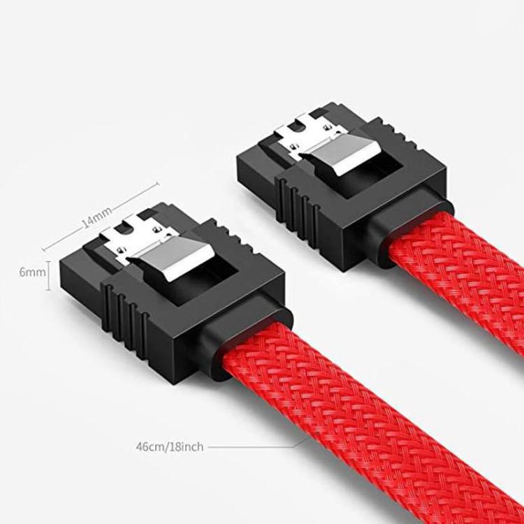 Câble SATA3.0 avec corps en câble tressé et blindage en feuille d'aluminium pour alimentation disque dur d'ordinateur, 0,5 m