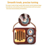 Radio multifonctionnelle rétro, enceinte Bluetooth, décoration audio portative, motif vagues, rayures horizontales, surface tissée, grille verticale