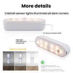 Lampe d'armoire LED magnétique avec détecteur de mouvement, rechargeable, 20 LED, 3 températures de couleur, A68-3A-11cm