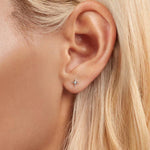 SCE1117-A Boucles d'oreilles étoile en argent sterling 925 plaqué platine avec zircon