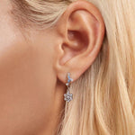 Boucles d'oreilles flocon de neige scintillantes en argent sterling S925 plaqué platine et zircon