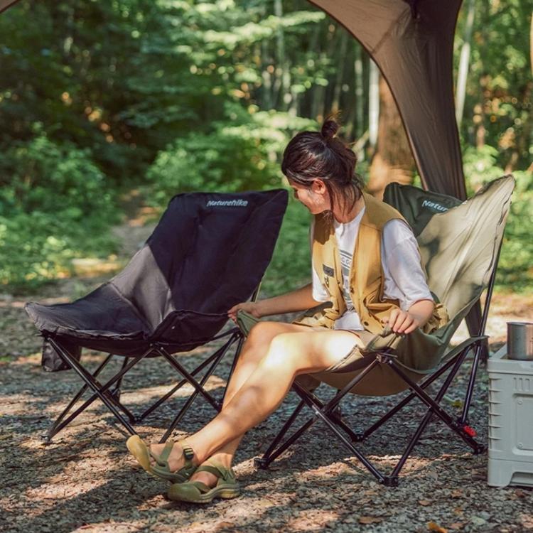 Chaise de camping pliante Naturehike avec dossier haut et assise en forme de lune