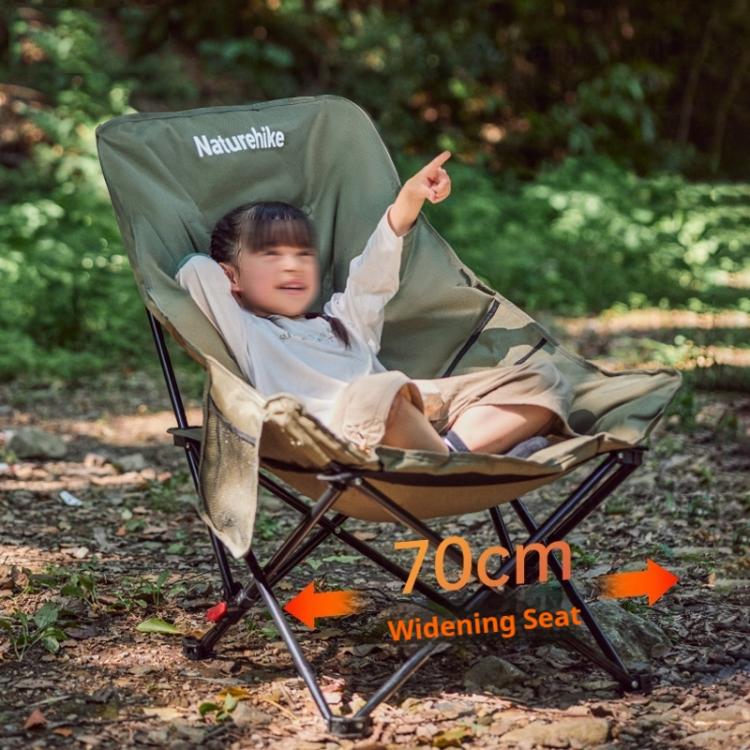 Chaise de camping pliante Naturehike avec dossier haut et assise en forme de lune