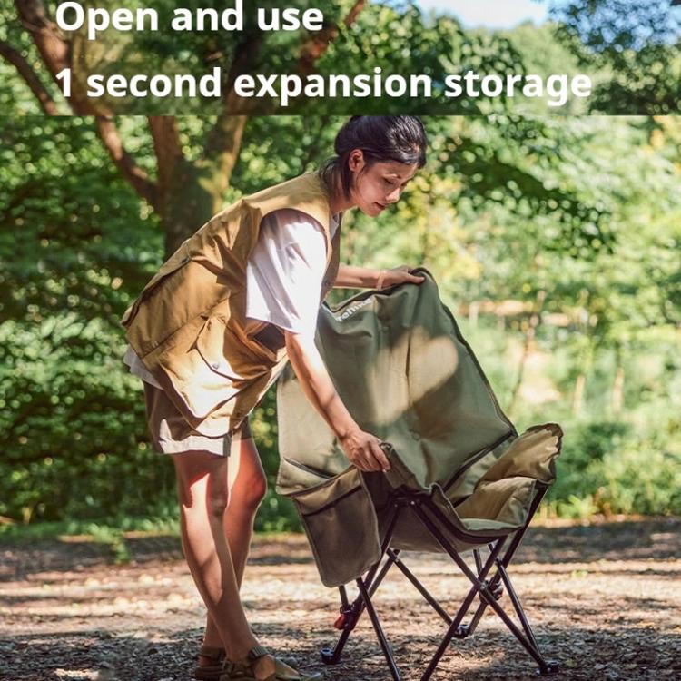 Chaise de camping pliante Naturehike avec dossier haut et assise en forme de lune