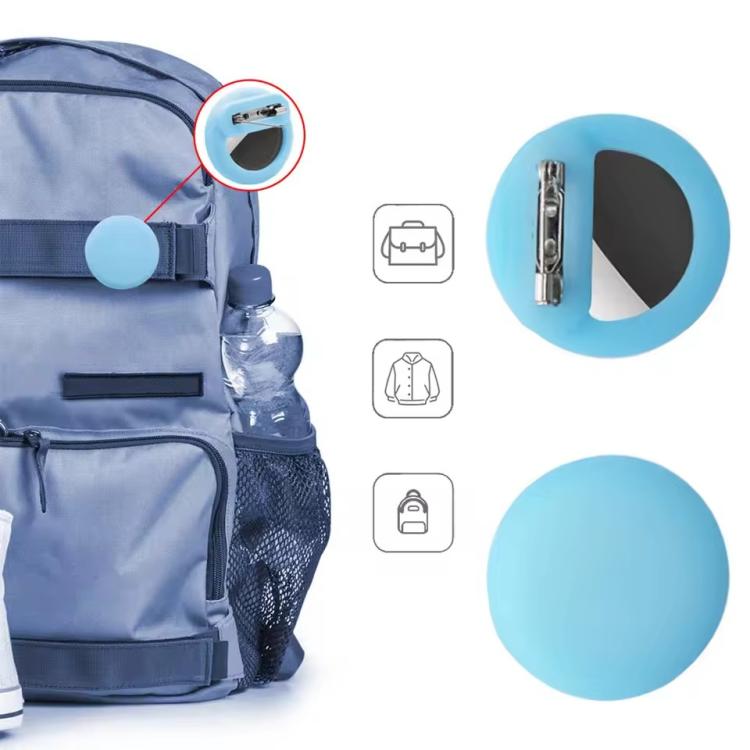 Pour AirTag 2e génération / AirTag 1re génération Housse ronde en silicone avec épingles de sûreté dissimulées à l'intérieur des vêtements et chaussures