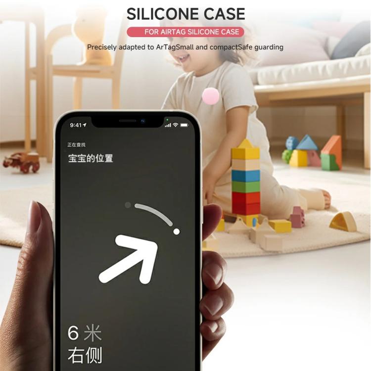 Pour AirTag 2e génération / AirTag 1re génération Housse ronde en silicone avec épingles de sûreté dissimulées à l'intérieur des vêtements et chaussures