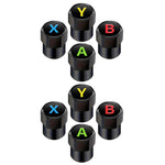 2 Sets Car Modification Aluminum Tire Valve Caps, Graphic Model, Alphabet Model, Red Logo, Blue Logo