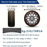 Thickened Imitation Leather Car Tire Protector Spare Tire Cover With Reflective Stripes, 14inch, 15inch, 16inch, 17inch