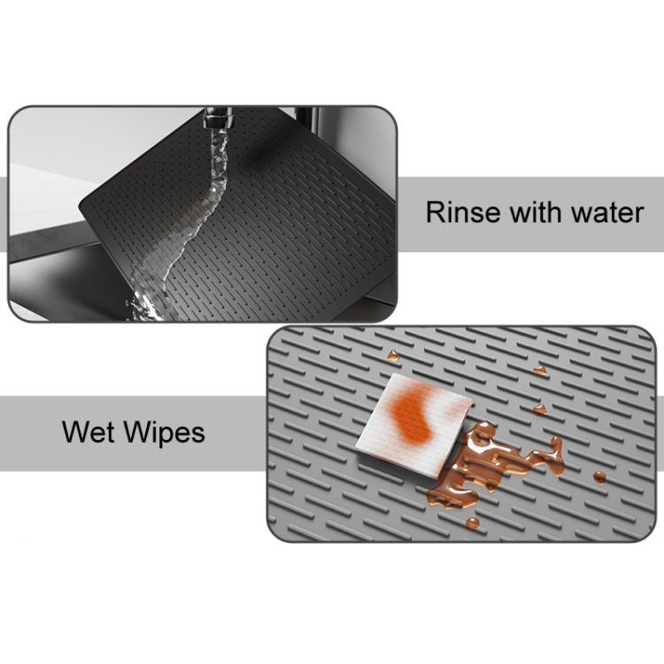 Grande natte de protection en silicone pour cuisinière, égouttoir de comptoir de cuisine, tapis anti-taches, 71 x 50 x 0,3 cm