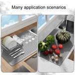 Grande natte de protection en silicone pour cuisinière, égouttoir de comptoir de cuisine, tapis anti-taches, 71 x 50 x 0,3 cm