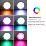 Plafonnier Encastrable Rond RVB+Lumière Blanche Dimmable Avec Télécommande, Télécommande IR 10W 220V, Télécommande IR 10W 85-265V, Télécommande IR 15W 220V, Télécommande IR 15W 85-265V