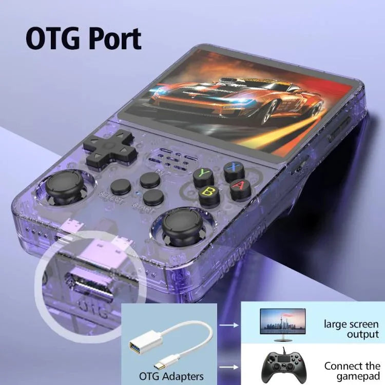 Console de jeu portable rétro R36S, système Linux, écran 3,5 pouces, version avec une seule carte TF (64 Go ou 128 Go).