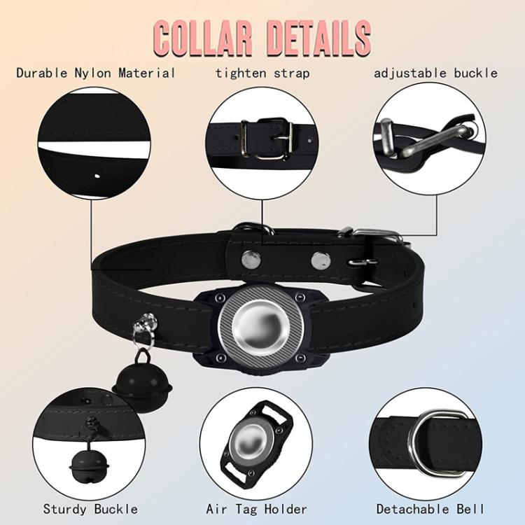 Pour AirTag 2e génération / AirTag 1re génération Étui de protection étanche pour traqueur, collier en cuir pour animaux de compagnie, collier anti-perte pour chat