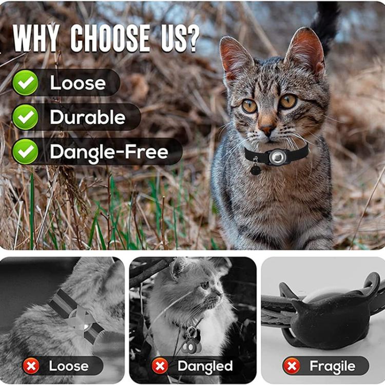 Pour AirTag 2e génération / AirTag 1re génération Étui de protection étanche pour traqueur, collier en cuir pour animaux de compagnie, collier anti-perte pour chat