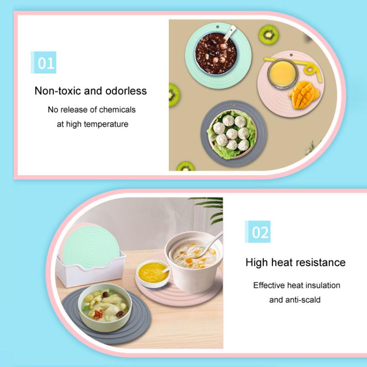 Tapis isolant rond en silicone de qualité alimentaire, antidérapant et anti-brûlure pour cuisine