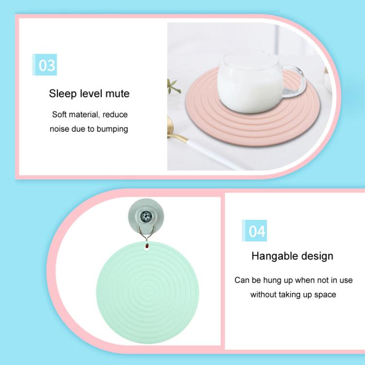 Tapis isolant rond en silicone de qualité alimentaire, antidérapant et anti-brûlure pour cuisine
