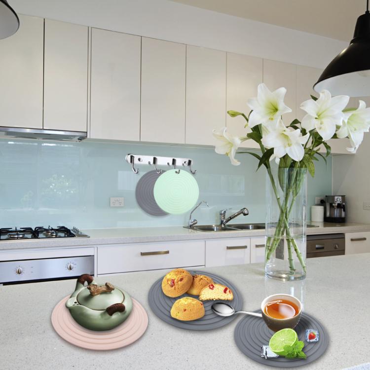 Tapis isolant rond en silicone de qualité alimentaire, antidérapant et anti-brûlure pour cuisine