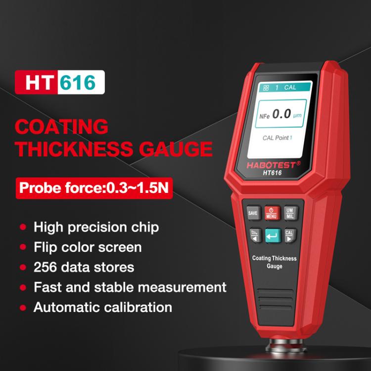 Testeur de peinture automobile HABOTEST HT616 jauge d'épaisseur de revêtement, HT616