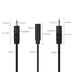 Câble mono 2 broches AUX tête simple câble audio haut-parleur cordon d'alimentation audio, longueur : 25 cm, mâle 2,5 mm, femelle 2,5 mm, mâle 3,5 mm, femelle 3,5 mm