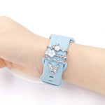 Ensemble de 4 pièces / Bracelet de montre intelligente en silicone de 22 mm de largeur, anneau décoratif en métal, accessoires