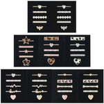 Lot de 5 bracelets en silicone pour montre connectée (largeur 20 mm), avec anneaux décoratifs en métal : or 1, argent 2, or rose 3, or rose 4, argent 5, or rose 6, or 7, or rose 8, or 9