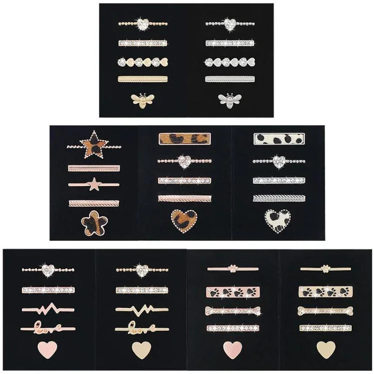 Lot de 5 bracelets en silicone pour montre connectée (largeur 20 mm), avec anneaux décoratifs en métal : or 1, argent 2, or rose 3, or rose 4, argent 5, or rose 6, or 7, or rose 8, or 9