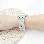 Lot de 5 bracelets en silicone pour montre connectée (largeur 20 mm), avec anneaux décoratifs en métal : or 1, argent 2, or rose 3, or rose 4, argent 5, or rose 6, or 7, or rose 8, or 9