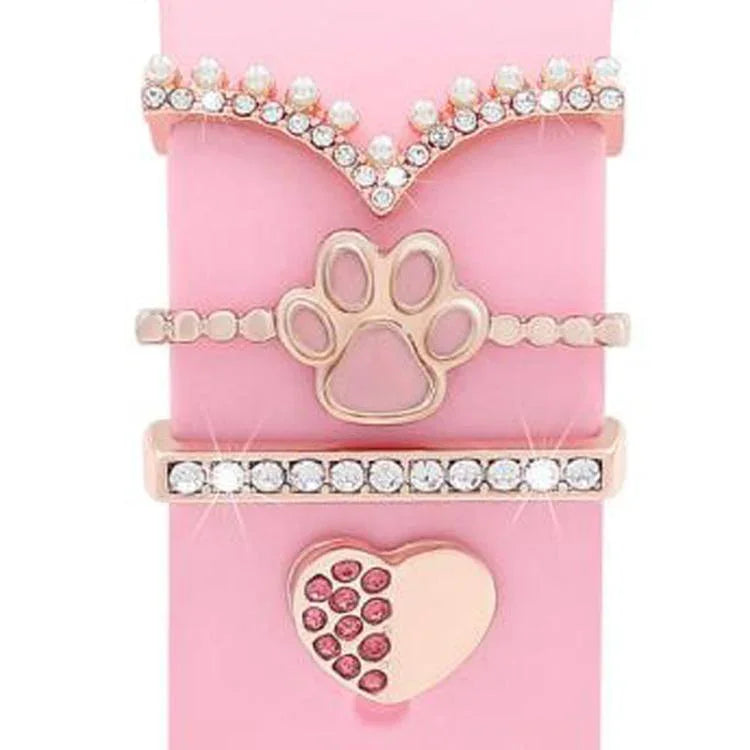 Ensemble de 4 bracelets de montre connectée de 22 mm de largeur, accessoires décoratifs en métal, 1, 2, 3, 4