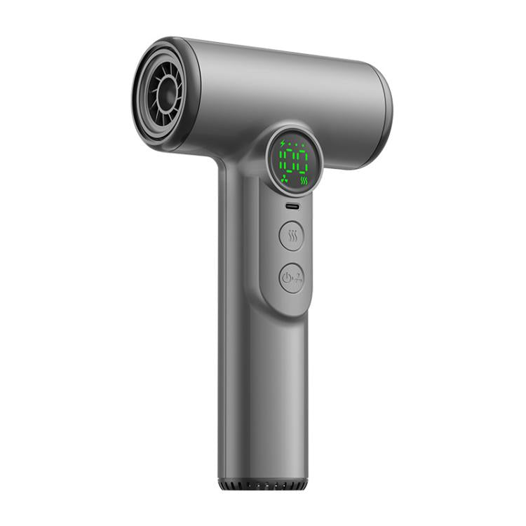 Sèche-cheveux sans fil avec moteur haute vitesse de 30 000 tr/min, air froid/chaud réglable sur 100 niveaux, batterie longue durée de 15 600 mAh