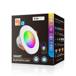 Plafonnier intelligent Tuya Bluetooth rond encastré RGBCW à couleurs changeantes, dimmable, Tuya Bluetooth 10W 85-265V