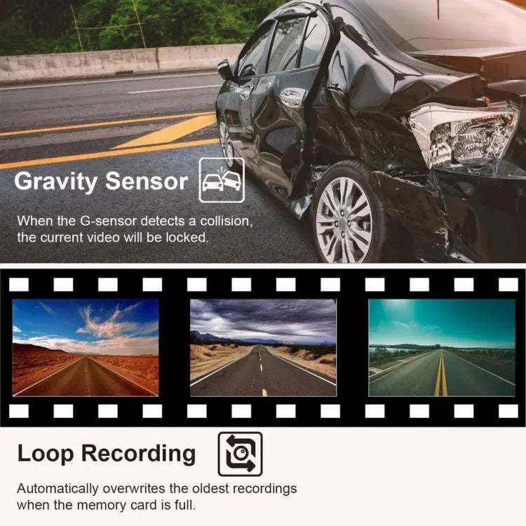 Enregistreur de conduite voiture 4K à trois lentilles connecté WIFI, G79