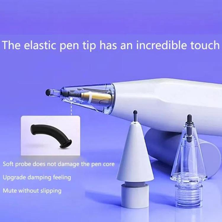 Pour Apple Pencil 2 / 1 Pointe élastique Sonde souple Silencieuse de remplacement, 4B Blanc, 4B Transparent, 2B Blanc, 2B Transparent, HB Blanc, HB Transparent