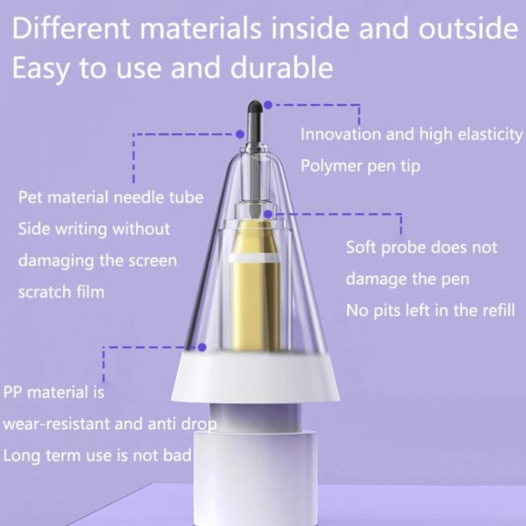 Pour Apple Pencil 2 / 1 Pointe élastique Sonde souple Silencieuse de remplacement, 4B Blanc, 4B Transparent, 2B Blanc, 2B Transparent, HB Blanc, HB Transparent
