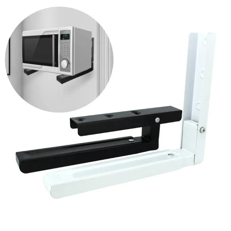 2 pcs / ensemble Support pliant rétractable pour four à micro-ondes en acier au carbone, étagère de cuisine