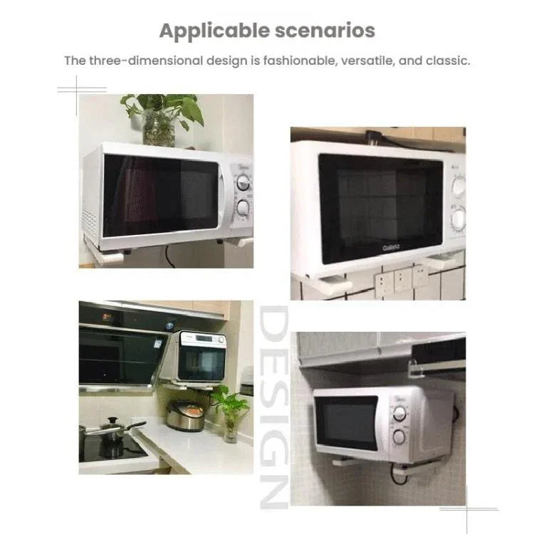 2 pcs / ensemble Support pliant rétractable pour four à micro-ondes en acier au carbone, étagère de cuisine