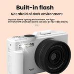 Appareil photo numérique HD W1 5K 75MP Zoom numérique 18X Enregistreur vidéo WiFi avec écran rabattable, W1 Blanc, W1 Noir