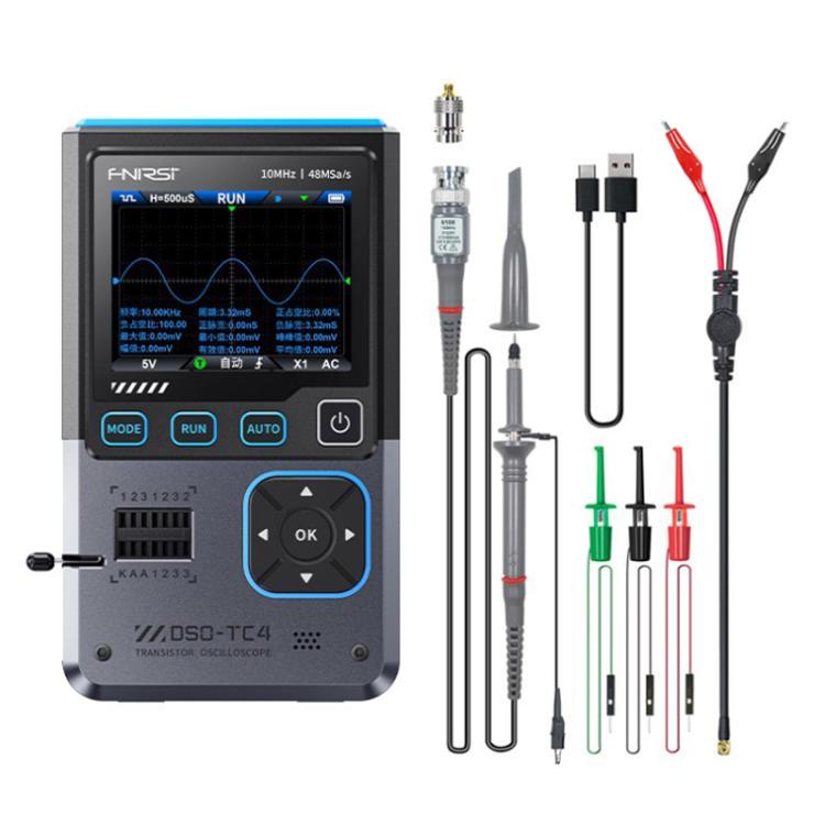 Oscilloscope 3 en 1 Testeur de transistor Générateur de signal Bande passante 10M Résistant à la gravure, FNIRSI DSO-TC4