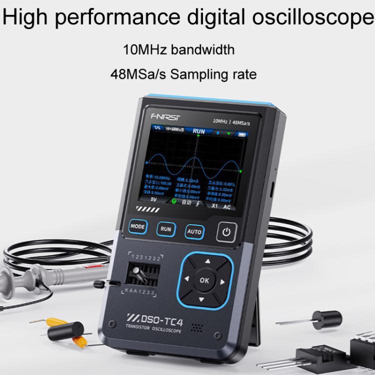 Oscilloscope 3 en 1 Testeur de transistor Générateur de signal Bande passante 10M Résistant à la gravure, FNIRSI DSO-TC4