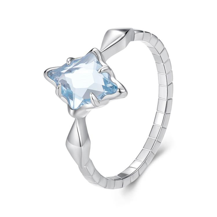 Bague en argent sterling S925, motif étoile et diamant, tailles 6, 7, 8