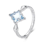 S925 Sterling Silver Platinum Starburst Diamond Ring, No.6, No.7, No.8